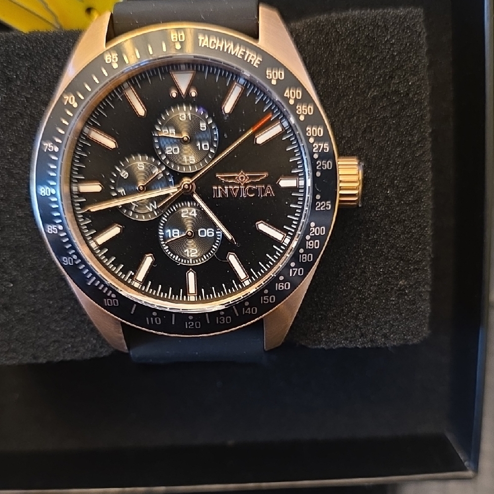 Invicta Aviator Nomad Black and Rose Gold 46mm Watch